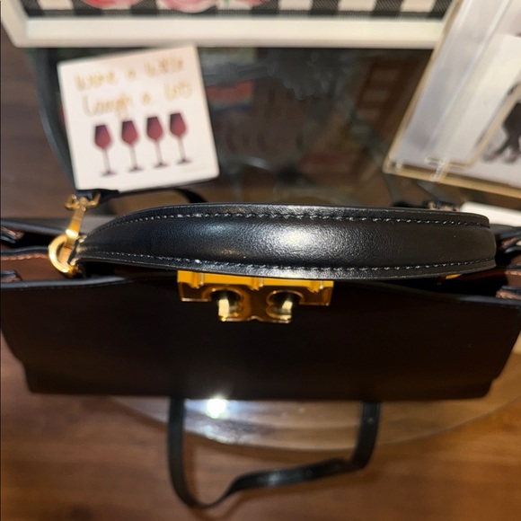 Tory Burch Black Satchel with Gold Accents - Picture 4 of 10